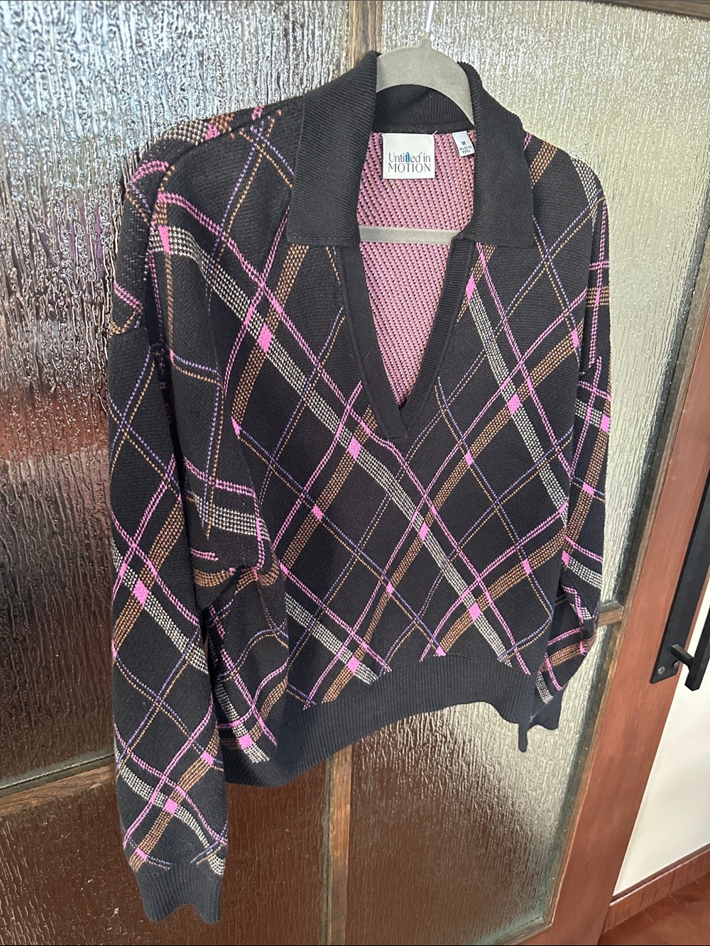 Untitled in Motion Plaid Knit Polo Sweater Sz M. - Picture 6 of 12